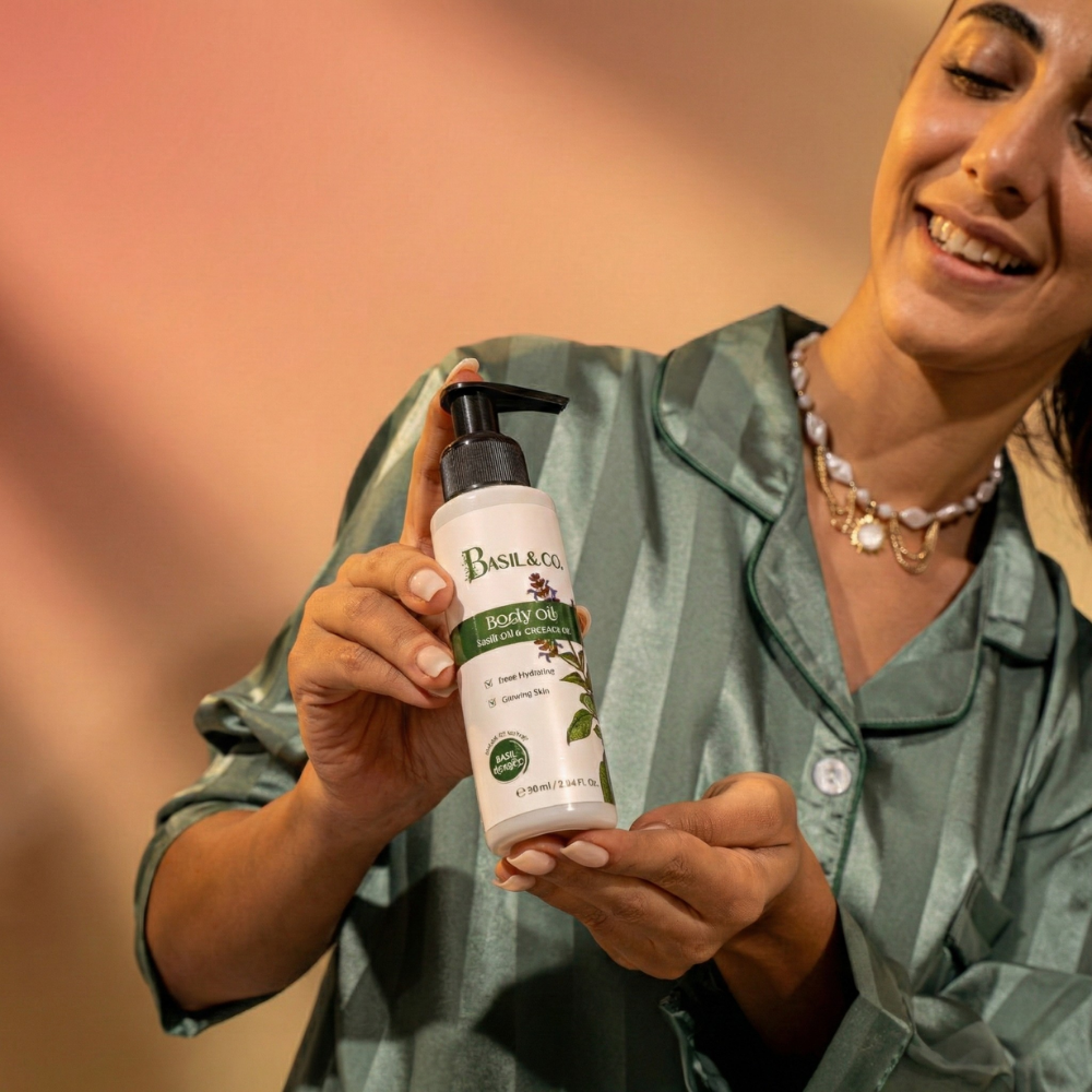 Basil and coconut body oil, non-greasy, S&R Beauty, photo 4