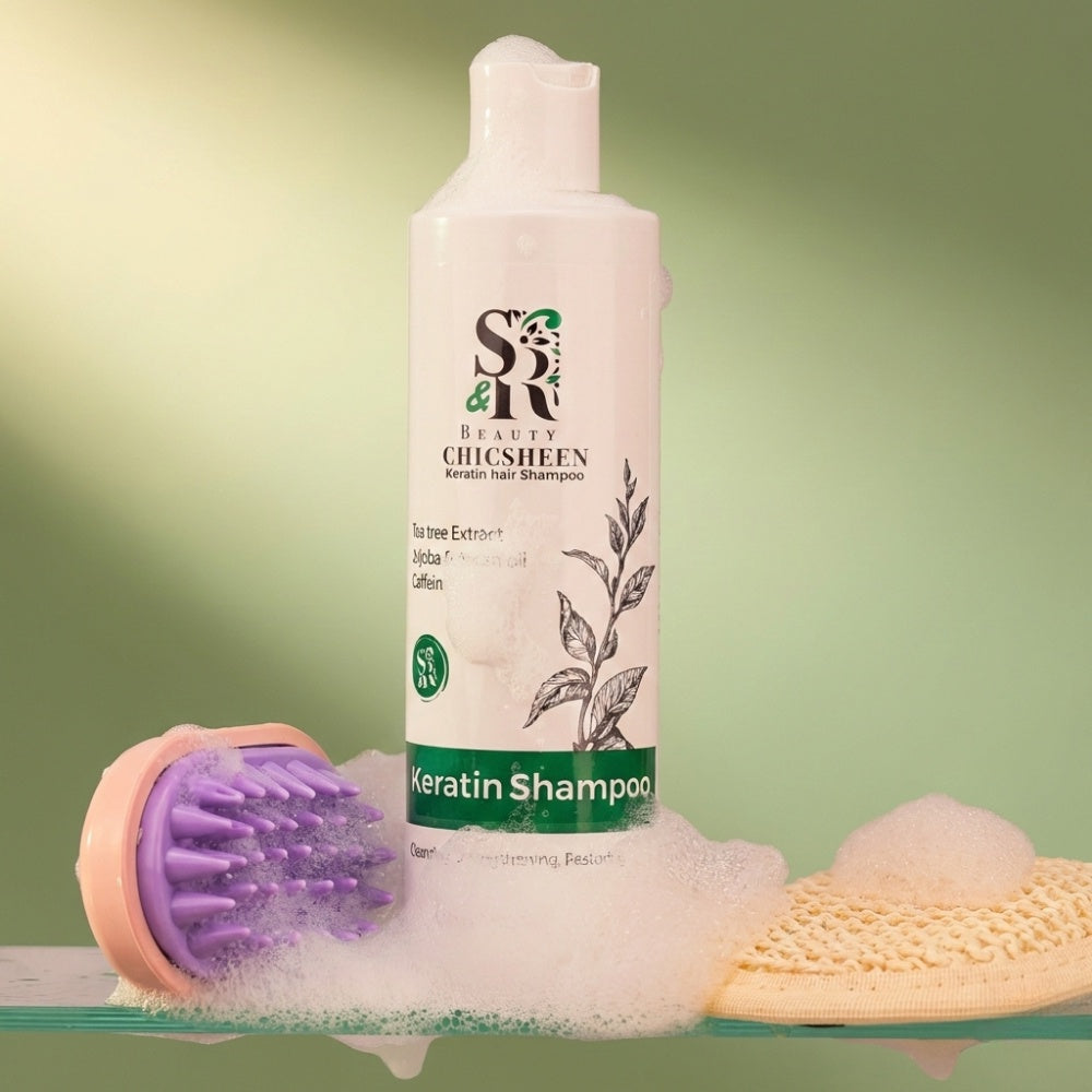 Keratin shampoo with tea tree, argan and caffeine, S&R Beauty, photo 2