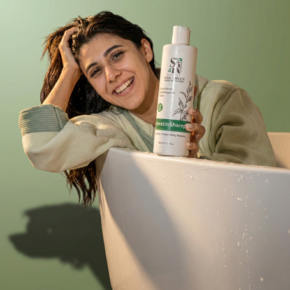 Keratin shampoo with tea tree, argan and caffeine, S&R Beauty, photo 4