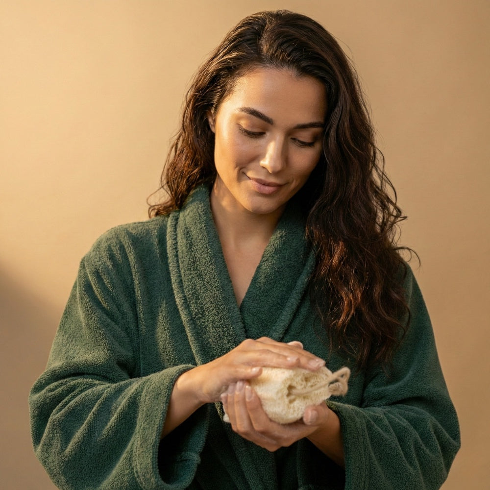 Quarter cob natural Egyptian loofah, S&R Beauty, photo 4